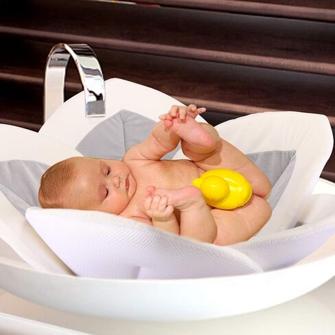 Baby Bath - Flower Baby Bath Pad Infant Bathtub Mat for Bathtub Tub Sink - Gray2 in Kuwait