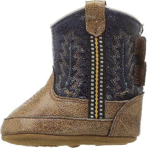 Boots Old West Kids Boots للجنسين-بيب بيبتس أحذية جلدية مع إغلاق الفيلكرو in Saudi Arabia