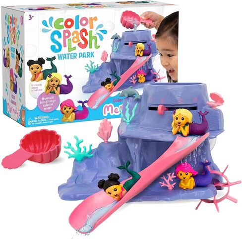 MindWare Mermaid Color Splash Water Park Bathtub Playset - Interactive Bath Toys with Color Changing Mermaid Doll Figures - Gift for 3 Year Olds and Up in Saudi Arabia