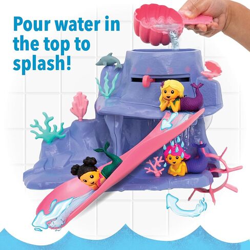 MindWare Mermaid Color Splash Water Park Bathtub Playset - Interactive Bath Toys with Color Changing Mermaid Doll Figures - Gift for 3 Year Olds and Up in Saudi Arabia