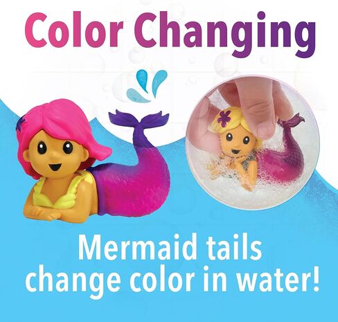 MindWare Mermaid Color Splash Water Park Bathtub Playset - Interactive Bath Toys with Color Changing Mermaid Doll Figures - Gift for 3 Year Olds and Up in Saudi Arabia