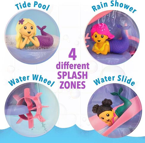 MindWare Mermaid Color Splash Water Park Bathtub Playset - Interactive Bath Toys with Color Changing Mermaid Doll Figures - Gift for 3 Year Olds and Up in Saudi Arabia