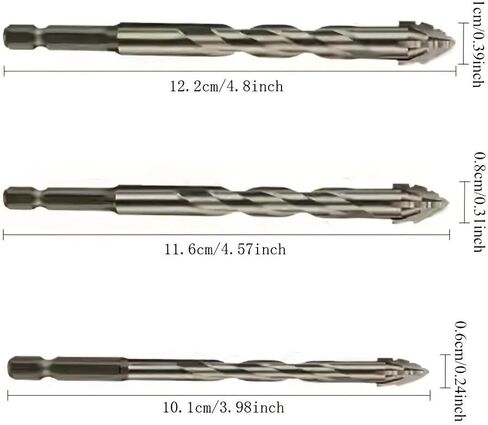3pcs كربيد كربيد sawtooth الحفر غريب الأطوار ، سداسي سداسي للبلاط السيراميك ، الحديد الزهر ، الزجاج ، الرخام ، الخرسانة ، أداة الحفر الجاف in Saudi Arabia
