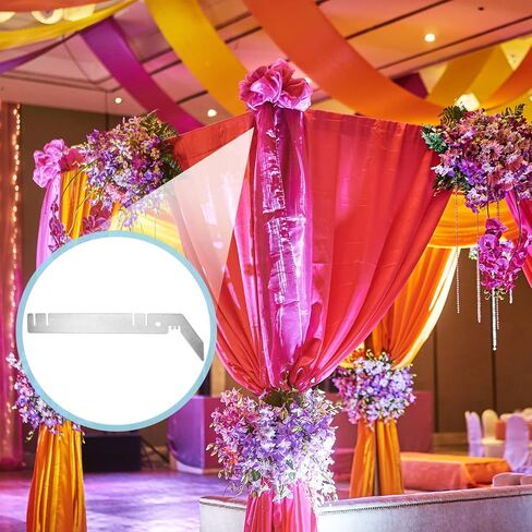 Dunzy 2 Pcs Double Crossbar Hanger Wedding Valance Hanger for Backdrop, Pipe and Drape Backdrop Stand Kit Double Stand (3 Inch) in Saudi Arabia