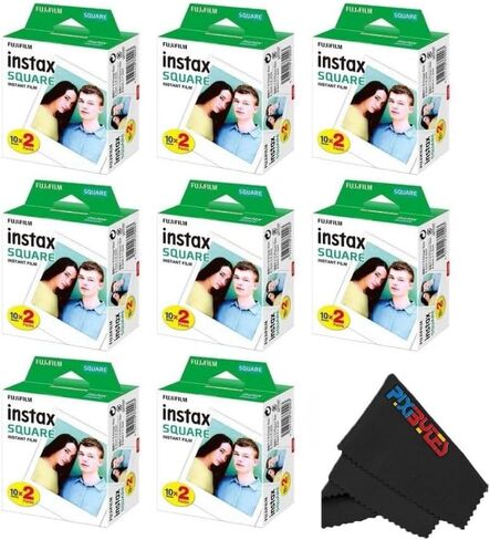 Fujifilm Instax Square Instant Film مع USB و Pixibytes Microfiber Cleaning Cloth ... (8 × عبوات مزدوجة) in Saudi Arabia