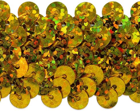 Trims by the Yard 3-Row Starlight Hologram Sequin Stretch Trim, 1 1/4-Inch Versatile Sequins for Crafts, Durable Sequin Trim for Costumes, Fashion, and Home Decor, Pink in Kuwait