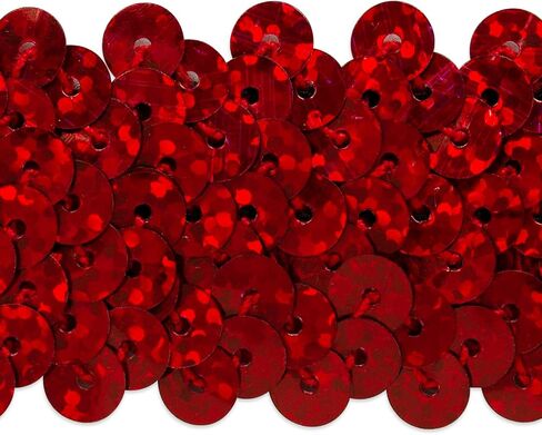 Trims by the Yard 3-Row Starlight Hologram Sequin Stretch Trim, 1 1/4-Inch Versatile Sequins for Crafts, Durable Sequin Trim for Costumes, Fashion, and Home Decor, Pink in Kuwait