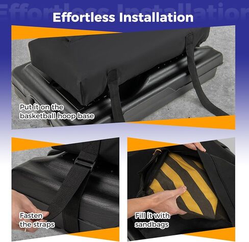 GYMAX Basketball Hoop Weighted Base Anchor, Heavy Duty Sandbag for Basketball Hoops, Waterproof & Wear-Resistant 900D Oxford Fabric, Adjustable Buckled Straps, 300 LBS Load Weight, Bag Only in Saudi Arabia