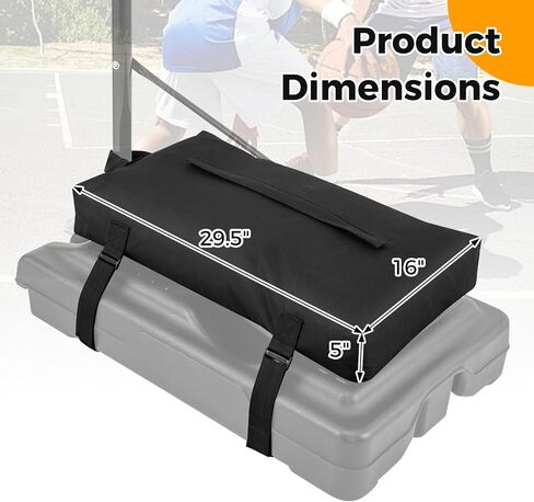 GYMAX Basketball Hoop Weighted Base Anchor, Heavy Duty Sandbag for Basketball Hoops, Waterproof & Wear-Resistant 900D Oxford Fabric, Adjustable Buckled Straps, 300 LBS Load Weight, Bag Only in Saudi Arabia