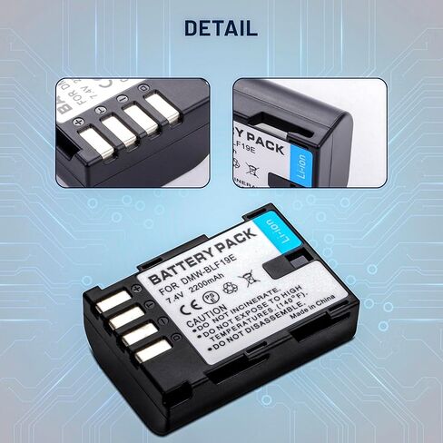 2 حزمة DMW-BLF19 ، DMW-BLF19E ، DMW-BLF19PP بطاريات بديلة مع شاحن USB مزدوج لـ Panasonic Lumix DC-G9 ، DC-GH5 ، DMC-GH3 ، DMC-GH3K ، DMC-GH4 ، DMC-GH4K Camera 2200MAH in Saudi Arabia