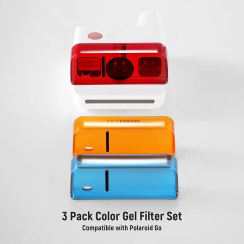 NEEWER Lens Filter Set Compatible with Polaroid Go Camera, 3 Pack Snap On Color Gel Filter Accessories Kit (Red, Blue, Orange) for Creative Photography, FL-B18 in Saudi Arabia