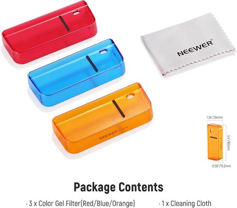 NEEWER Lens Filter Set Compatible with Polaroid Go Camera, 3 Pack Snap On Color Gel Filter Accessories Kit (Red, Blue, Orange) for Creative Photography, FL-B18 in Saudi Arabia