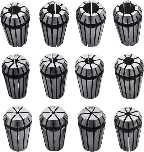 12pcs ER-16 SPRING COLLET SET 1/32-3/8 بوصة مناسبة لأداة مخرطة طحن CNC in Kuwait