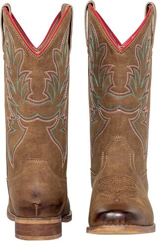 J's.o.l.e Square Toe Cowboy Boots for Women Wide Calf Pull On Fashion Embroidered Western Cowgirl Boots in Saudi Arabia