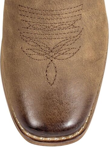 J's.o.l.e Square Toe Cowboy Boots for Women Wide Calf Pull On Fashion Embroidered Western Cowgirl Boots in Saudi Arabia