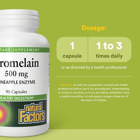 Natural Factors, Bromelain 500 mg, Enzyme Support for a Healthy Digestive System, 180 Capsules. in Saudi Arabia