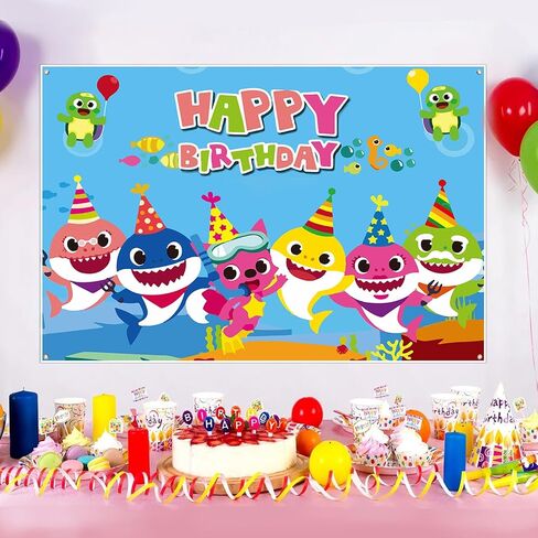 Grame Shark Backdrop (6 × 4 أقدام) لحفلة عيد ميلاد الطفل ، التصوير الفوتوغرافي الكارتون الأزرق ، خلفية صور للأولاد والبنات ، زينة القرش ولوازم الحفلات (حجم كبير ، 6 × 4 أقدام) (وردي) in Saudi Arabia