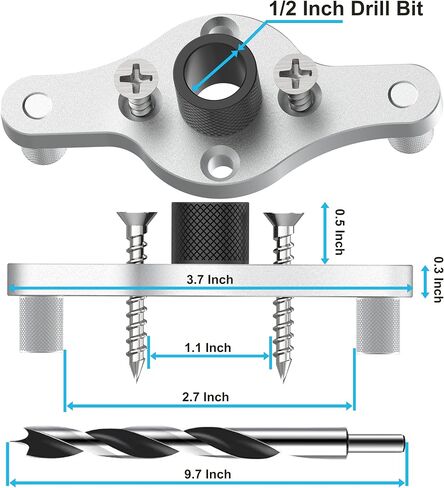 طقم قوس الرف العائم Dowel Jig - 1/2 بوصة شملت بت - دليل الحفر المتمركزة على الذات لأقواس الرف الخفية - أداة النجارة الخشبية DIY للأرفف غير المرئية والعلاب in Saudi Arabia
