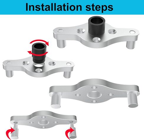 طقم قوس الرف العائم Dowel Jig - 1/2 بوصة شملت بت - دليل الحفر المتمركزة على الذات لأقواس الرف الخفية - أداة النجارة الخشبية DIY للأرفف غير المرئية والعلاب in Saudi Arabia