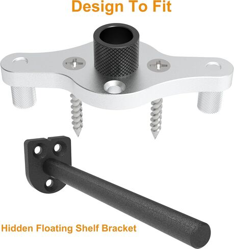 طقم قوس الرف العائم Dowel Jig - 1/2 بوصة شملت بت - دليل الحفر المتمركزة على الذات لأقواس الرف الخفية - أداة النجارة الخشبية DIY للأرفف غير المرئية والعلاب in Saudi Arabia