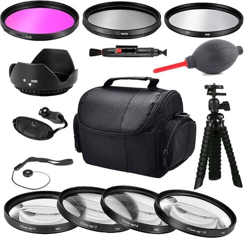 مجموعة أدوات بدء التشغيل الأساسية لكاميرات Canon DSLR 49 ملم Canon EOS M50 ، M100 ، M200 ، M6 ، M5 W/15-45mm in Kuwait