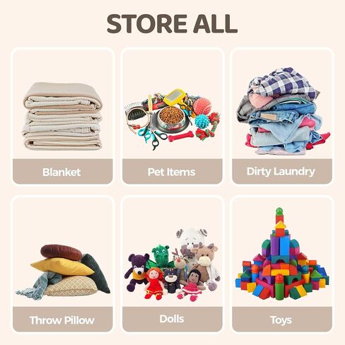 Woven Basket 18"*14"*12" Blanket Storage Basket Toy Organizer Decorative Basket with 2 Free Cotton Rope Coasters in Saudi Arabia