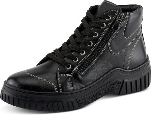 Spring Step Women's LOEVA High-Top Sneakers with Stylish Zipper, Premium Leather, and Faux Fur Lining in Saudi Arabia