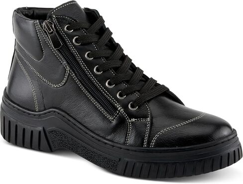 Spring Step Women's LOEVA High-Top Sneakers with Stylish Zipper, Premium Leather, and Faux Fur Lining in Saudi Arabia