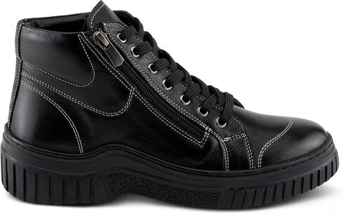 Spring Step Women's LOEVA High-Top Sneakers with Stylish Zipper, Premium Leather, and Faux Fur Lining in Saudi Arabia