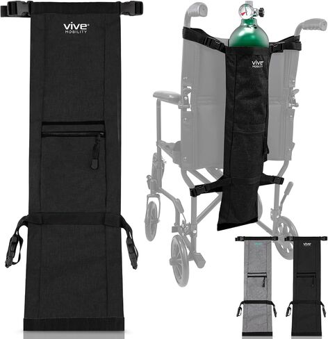 Vive Oxygen Tank Holder for Wheelchair - Portable Medical Cylinder Backpack for Travel - Carrier Accessories Bag for Walker, Rollator, Scooter - Case Fits Canister Sizes M2, M4, M6, M9, C, D, E in Kuwait