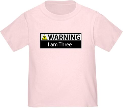 تحذير Cafepress أنا ثلاثة طفل صغير Thirt Toddler Toddler Tee ، قطن 100 ٪ in Saudi Arabia