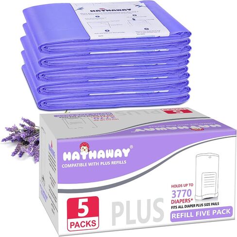 أكياس إعادة ملء Pail Diaper متوافقة مع سطل Dekor Mini Diaper ، طول 30 ٪ إضافي ، رائحة اللافندر ، 5 حزمة in Kuwait