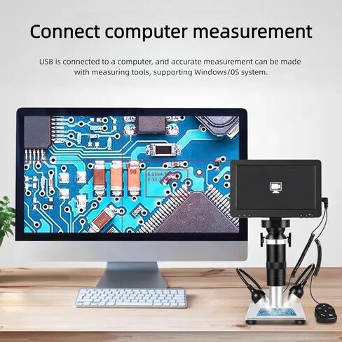 1200 × 7 بوصة من المجهر الرقمي LCD ، المجهر الرقمي الإلكتروني مع شاشة للقياس ، 2 مصابيح جانبية ، التحكم عن بُعد عن طريق الأسلاك ، دعم بطاقة TF ، متوافق مع Windows و Mac OS. in Kuwait