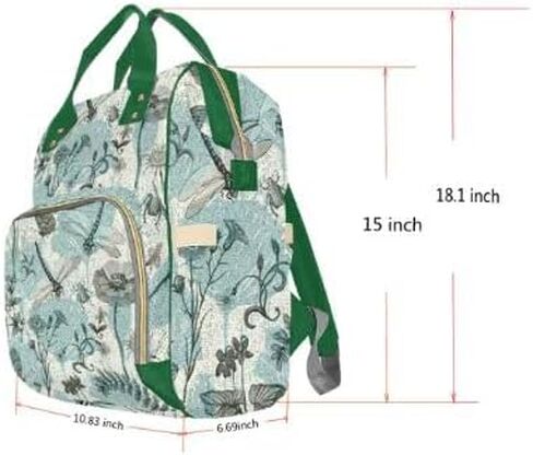 Generic Witchy Diaper Bag, Cottagecore Nappy Bag, Backpack, Newborn Baby Gifts, Cottagecore, Mushrooms, Celestial (Goblincore), Large in Saudi Arabia