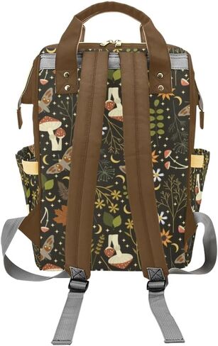 Generic Witchy Diaper Bag, Cottagecore Nappy Bag, Backpack, Newborn Baby Gifts, Cottagecore, Mushrooms, Celestial (Goblincore), Large in Saudi Arabia