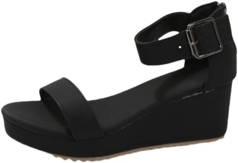 Women's large-size platform comfortable casual thick-soled sandals. Fashionable snap-on design. Lightweight and breathable. Suitable for outdoor and daily wear. in Kuwait