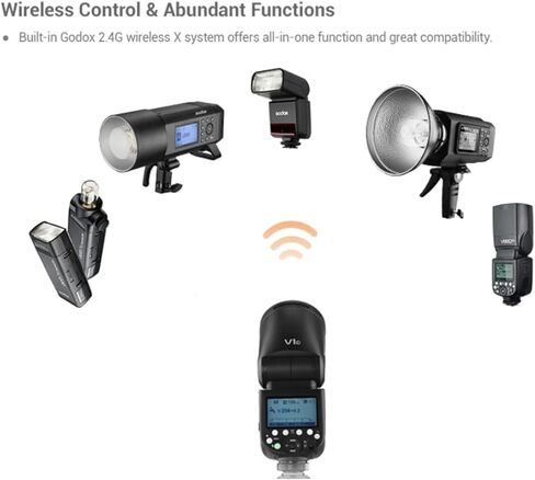 Godox V1 V1-F V1F Flash for Fuji Fujifilm Cameras, 1/8000 HSS TTL Flash Speedlite, 480 Full Power Flashes, 1.5s Recycle Time, 76Ws 2600mAh Li-ion Battery Round Head Flash (Godox V1-F USA Version) in Saudi Arabia