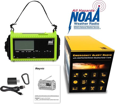 Emergency Radio, 5000mAh/18500mWh Weather Radio, Solar Hand Crank Radio with AM/FM/SW/NOAA Alert, Cell Phone Charger, Headphone Jack, Flashlight and SOS Siren in Kuwait