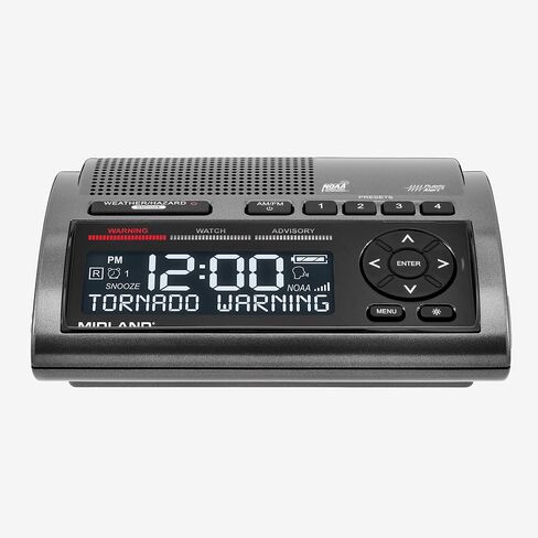 Midland - WR120B - NOAA Emergency Weather Alert Radio - S.A.M.E. Localized Programming, Trilingual Display, 60+ Emergency Alerts, & Alarm Clock (WR120B - Box Packaging) in Saudi Arabia