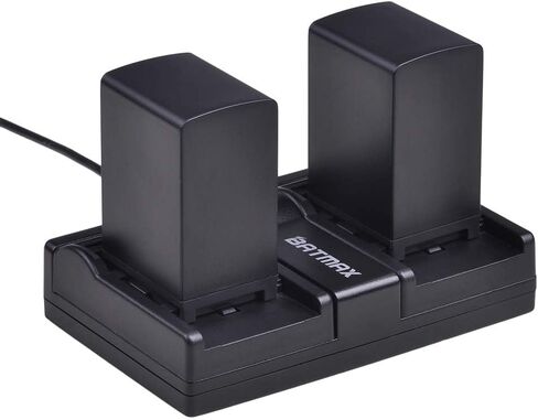 Batmax 2PCS 2900MAH BP-828 Battery + Rapid LCD Dual Charger لـ Canon Vixia HF G50 ، HF G60 ، HF G70 ، XA15 ، XA20 ، XA25 ، XA60 ، XA65 ، XA70 ، XA40 ، XA45 ، XA50 ، XA55 ، HFG30 ، XA10 ، XA11 كاميرات in Saudi Arabia