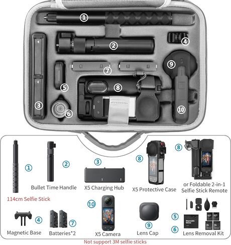 حارس العدسة +حالة حمل لـ Insta360 X5 PC Cover Cover For Insta 360 X5 Accessories in Kuwait
