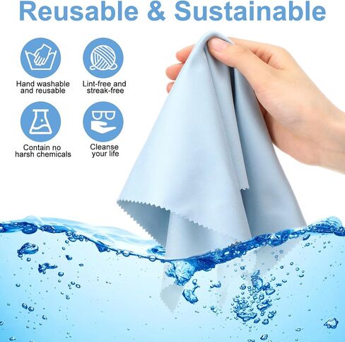 12 Pieces Extra Large Microfiber Cleaning Cloths 12 x 12 inch Oversized Lens Cleaning Cloths for Cleaning All Electronic Device Screens Eyeglasses Delicate Surfaces (Black, White, Gray, Royal Blue) in Kuwait