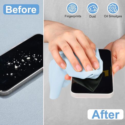 12 Pieces Extra Large Microfiber Cleaning Cloths 12 x 12 inch Oversized Lens Cleaning Cloths for Cleaning All Electronic Device Screens Eyeglasses Delicate Surfaces (Black, White, Gray, Royal Blue) in Kuwait