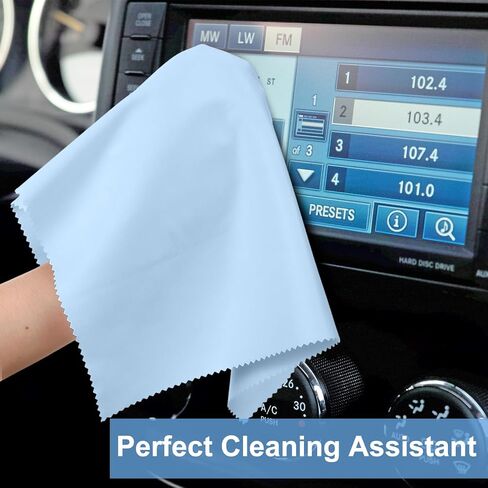 12 Pieces Extra Large Microfiber Cleaning Cloths 12 x 12 inch Oversized Lens Cleaning Cloths for Cleaning All Electronic Device Screens Eyeglasses Delicate Surfaces (Black, White, Gray, Royal Blue) in Kuwait