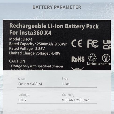 بطارية قابلة لإعادة الشحن لكاميرا Insta360 x4 ، و 2-pack 2500mah 360 × بديل البطارية ومركز USB-C سريع الشاحن متوافق مع بطاريات Insta 360 X4 وصندوق الشاحن in Kuwait