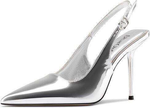 Dearonly Stiletto High Heel Slingback Enels for Womens Pointed إصبع مضخات Slip-On Prom Dress Shoes 3.9 بوصة الكعب in Kuwait