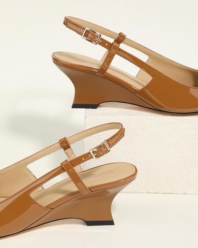 WAYDERNS Closed Toe Wedge Heels for Women Sling Back Wedge Heels Square Toe Women's Wedge Pumps Slingback Heel Dress Shoes for Office Evening Prom Wedding 2 Inch in Saudi Arabia