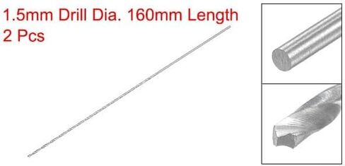 #US K High Speed Steel Extended Twist Drill Bits 1.5mm Drill Dia 160mm Length in Saudi Arabia
