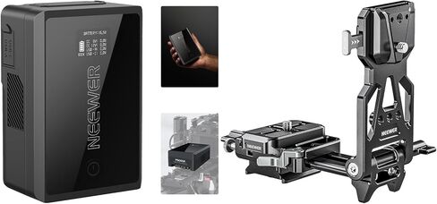 Neewer Mini V Mount Battery مع D TAP/USB C/USB A/BP/Dual DC/شاشة OLED ، 3450mAh 50WH 14.54V V LOCK PRATTERN in Kuwait