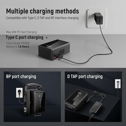 Neewer Mini V Mount Battery مع D TAP/USB C/USB A/BP/Dual DC/شاشة OLED ، 3450mAh 50WH 14.54V V LOCK PRATTERN in Kuwait